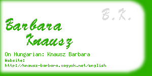 barbara knausz business card